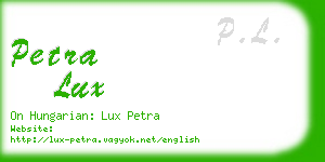 petra lux business card